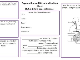 NEW AQA Trilogy Biology Paper 1 Revision Sheets