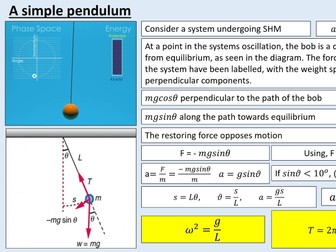 (Chapter 18 BUNDLE) A level Physics - Further mechanics - Simple harmonic motion (SHM)