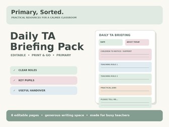 Daily TA Briefing Pack | Editable Template