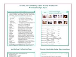 Cheaters and Dishonesty Combo Activity Worksheets