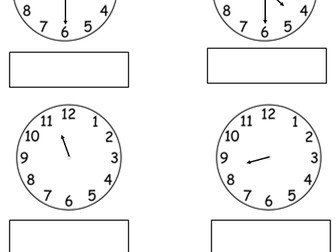 year 1 oclock and half past bundle 14 worksheets