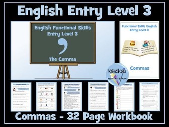 Functional Skills English - Entry Level 3 - Punctuation -  Commas Workbook