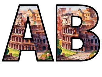 NEW ITALY - ROME EUROPE Capital City Lettering Set Instant Display Colourful Whole Alphabet Letters