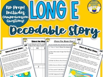 Long Vowel E Decodable Story (ee, ea, e, e-e, ey, y, ie) with Word Sort