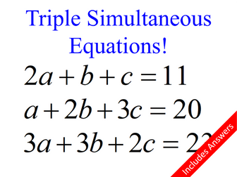 Triple Simultaneous Equations