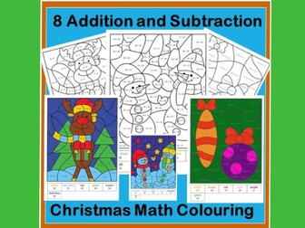 Christmas Maths : Calculated Colouring - Addition and Subtraction