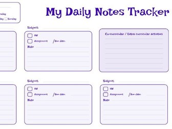 Daily note tracker for students
