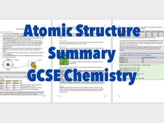 Atomic Structure Summary - GCSE Science