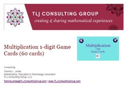 Multiplication 1-digit Game Cards (60 cards)