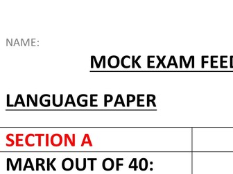 GCSE Mock Exam Self- Evaluation Form
