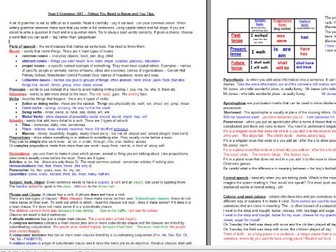 KS2 Grammar Two Side Revision Sheet