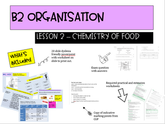 NEW AQA B2.2 Food tests required practical