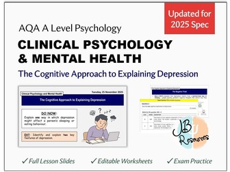 CLINICAL PSYCHOLOGY: DEPRESSION – COGNITIVE EXPLANATIONS | AQA A-Level Psychology (Sept 2025)