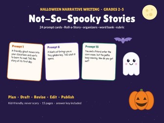 Halloween Writing Prompts & Graphic Organizers | Narrative Story Writing Pack | Grades 2-5
