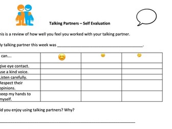 Talking Partners Self and Peer Evaluation Talking and Listening