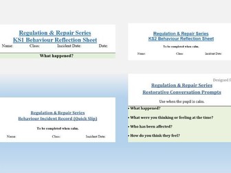 Restorative Behaviour Reflection & Repair Pack