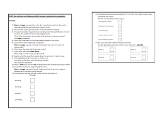 1 page Year 6 SATs Reading Comprehension Questions