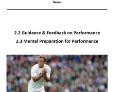 Edexcel New GCSE PE 9-1. Guidance, Feedback & Mental Preparation - Pupil Work Booklet