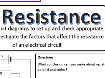 Physics 9-1 AQA Electricity Required practical revision sheet