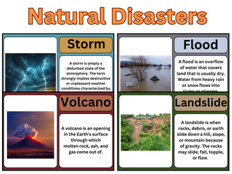 Natural Disaster Flashcards | Science Flashcards | Back to school.