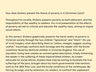 A Christmas Carol Model Essay - Poverty