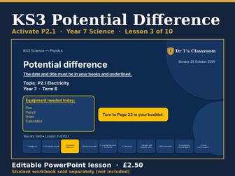 KS3 Activate P2.1 Electricity: Potential Difference