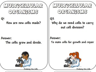 N5 Biology Multicellular Organisms quiz cards