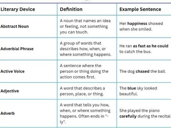 11+ literary review revision handout