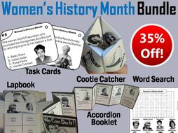 Women's History Month Task Cards and Activities Bundle