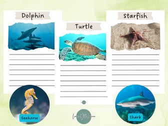 Sea Creatures Writing Pack