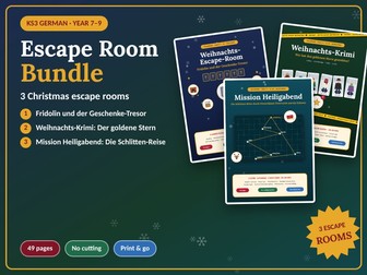 German Christmas Escape Room Bundle KS3