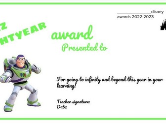End of year disney awards
