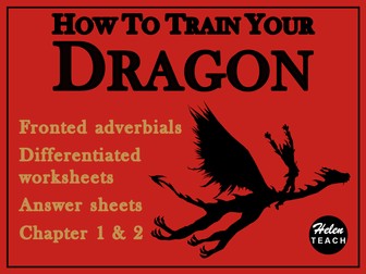 How To Train Your Dragon Fronted Adverbial Differentiated Worksheets Chapters 1 & 2