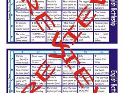 Present Perfect Tense Battleship Board Game