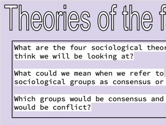 AQA Sociology Functions of the family (functionalist, feminist, marxist and personal life)