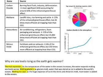 OCR B GCSE Geography- Changing climate revision booklet with questions