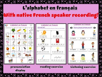 L'alphabet en français | French alphabet | Display | Listening and Reading exercises