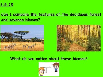 Year 5 Biome Comparison Lesson