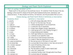 Geology and Planet Earth explanations and definitions