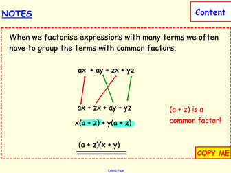 Factorise by Grouping