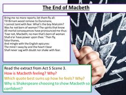 Macbeth: Act 5 Scene 5 - The End | Teaching Resources