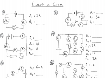 Current in series and parallel circuits - SUITABLE FOR ONLINE