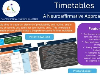 Timetables: A Neuroaffirmative Approach for Autistic Children