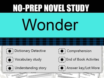 Wonder Novel Study-Complete Novel Study.