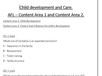 CACHE Childcare - Assessment for CA1 and CA2