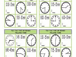 Telling Time Tic-Tac-Toe or Bingo