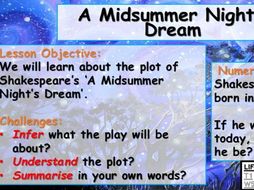 Lesson 1 - A Midsummer Night's Dream - Plot Summary | Teaching Resources