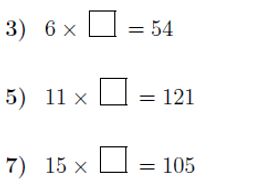 Multiplication: Finding missing numbers worksheet no 2 (with solutions