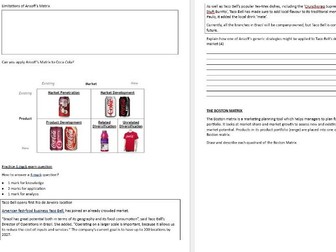 3.1 Business Objectives & Strategy Edexcel A Level Business Studies booklet