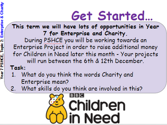 KS3 PSHCE - Enterprise and Charity